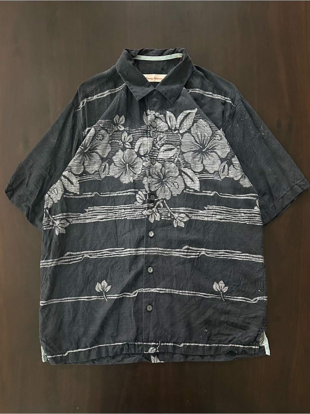 Tommy Bahama 100% Silk Shirt Men’s Medium Blue Tropical Beach Vacation Size M
